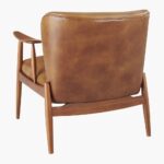 Stylish Leather Accent Chair Solid Wooden - Image 4