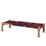 Jodhpuri Wooden Charpai with Backrest Poolside Lounger - Image 3