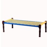 Jodhpuri Wooden Khatiya Khaat (Yellow Blue)