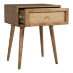 Handcrafted Wooden 1 Drawer Bedside Table Natural Mango Finish - Image 5