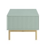 Rajasthani Solid Wood Coffee Table With Drawer- Green Finish - Image 8