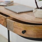 Mango Wood Console Table with Black Iron Frame - Image 3