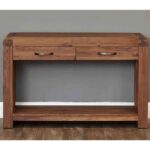 Handmade Mango Wood Console Table with 2 Drawers - Image 3