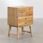 Wooden Functional Mango Wood Bedside Table - Image 2