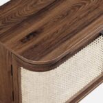 Antique Vintage Cane Handmade Wooden TV Stand - Image 3