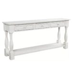 Handcrafted Mango Wooden White Console Table - Image 5
