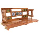 Heritage Tiles Fitted Large Handmade Wooden Swing for Home [Jhula] - Image 5