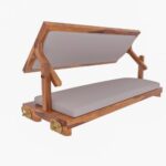 Vintage White Upholstered Simple Handmade Wooden Swing for Home [Jhula] - Image 5