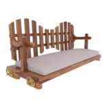 Classic New Cross Square Back Wooden Adorable Handmade Wooden Swing for Home [Jhula] - Image 4