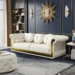 Seater Sofa with Pillows White - Image 2