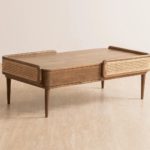 Cane Wooden Coffee Table Furniture - Image 2