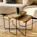 Handcrafted Cane Coffee Table -Set of 2 - Image 4