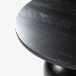 Handcrafted Round Mango Wooden Coffee Table - Black Finish - Image 3