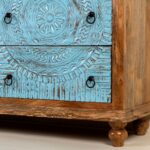 Hand Carved Mango Wood Drawer Chest - Image 5