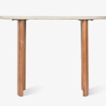 Handcrafted Travertine Marble and Sheesham Wooden Console - Image 3