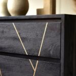 Handcrafted Mango Wood Chest Of Drawers In Rustic Black Finish - Image 3