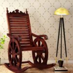 Solid Wood Rocking Chair In Honey Oak Finish - Image 2