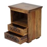 Sheesham Wood Bedside Table - Image 3