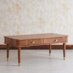 Handcrafted Wooden Two Drawer Solid Coffee Table - Image 5