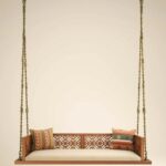 Solid Wood Swing with Traditional Brass Animal Motif Chain Links - Image 2