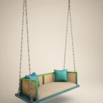Modern Swing in Tone Pu Finished Solid Wood with Cane Weaves and Silver Finished Brass Chain - Image 3