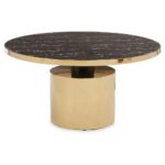 Antique Black Design Marble Coffee Table - Image 5