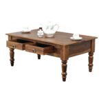 Two Drawer Coffee Table Teak Finish - Image 4