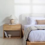 Hinata Japanese Joinery Boucle Light Wood Bed - Image 5