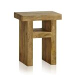 Wooden U Bedside Table Natural Mango Finish - Image 5