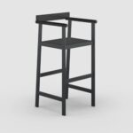 Wooden Indian Design Square Barstool - Image 2