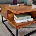 Handmade Coffee Table With Metal Leg - Image 4