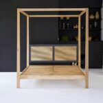 Solid Wood Rattan 4 Poster Bed - Image 3