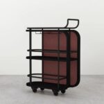 Wooden Artistic Indian Mango Wood Bar Cart - Image 3