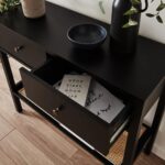 Black Two Drawer Wooden Console - Image 3