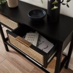 Black Two Drawer Wooden Console - Image 6