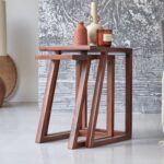 End Table Set - Rustic Teak Finish