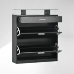 Handcrafted Manufactured Black Wood Shoe Rack - Image 5
