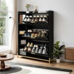 Shoe Rack 3 Flip Drawers & Open Shelves - Image 2
