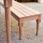 Wooden Carved Outdoor Dining Bench - Image 2