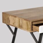 Wooden & Metal 2 Drawer Console Table - Image 5