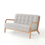 Wooden Artistic Velvet Square Arm Loveseat - Image 4