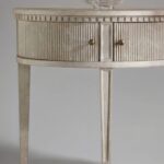 Hand Work Half Round Wooden Side Table - Image 5