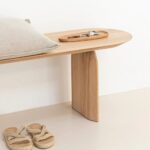 Wooden Artistic Mada Oak Bench - Image 2