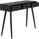 Handcrafted Wooden Black Finish Console Table - Image 5