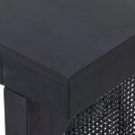 Wooden Solid Mango Wood & Rattan Desk - Image 4