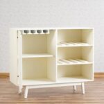 Wooden Bar Cabinet - Milky White - Image 6