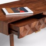 Handcrafted Wooden Hand Carving Coffee Table Furniture - Image 3