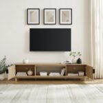 Wooden Reeded 2-Door TV Stand - Image 2