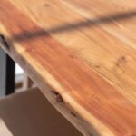 Theresa Dark Acacia Dining Table With Metal Legs - Image 6