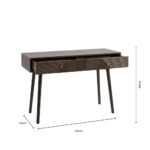 Handcrafted Wooden Brown Finish Console Table - Image 6